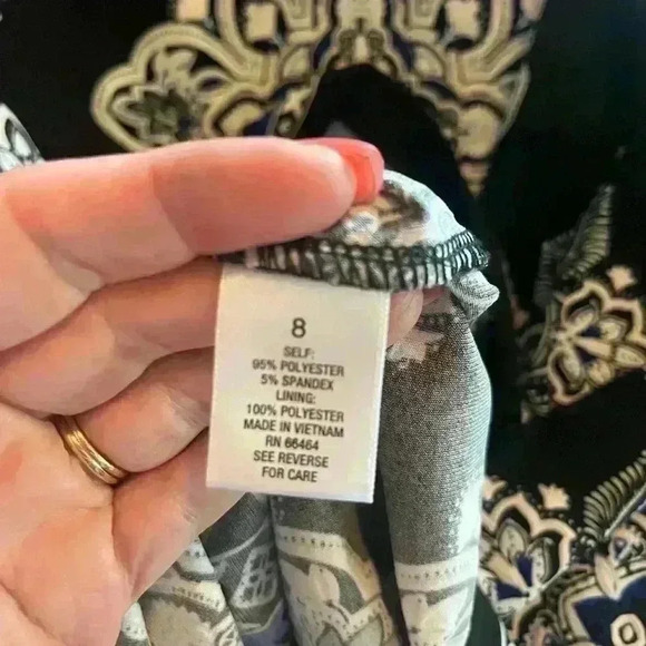 Roz & Ali Beautiful Pattern Dress Womens SZ 8 - Picture 7 of 7